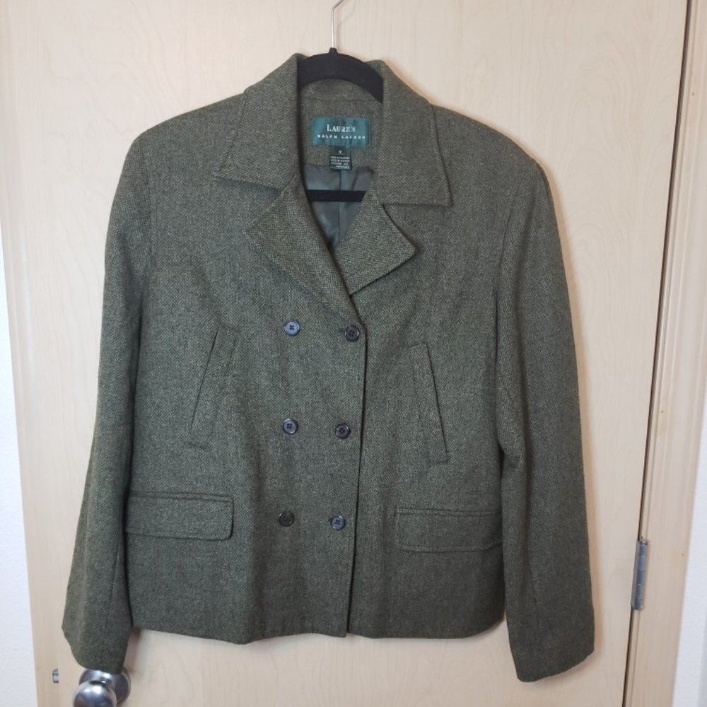 NWT Lauren Ralph Lauren Lambs Wool Green Blazer